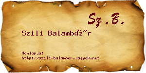 Szili Balambér névjegykártya